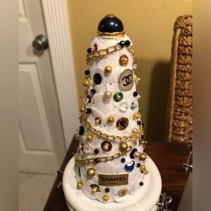 Chanel Small White Cone with Gold and Black Accents